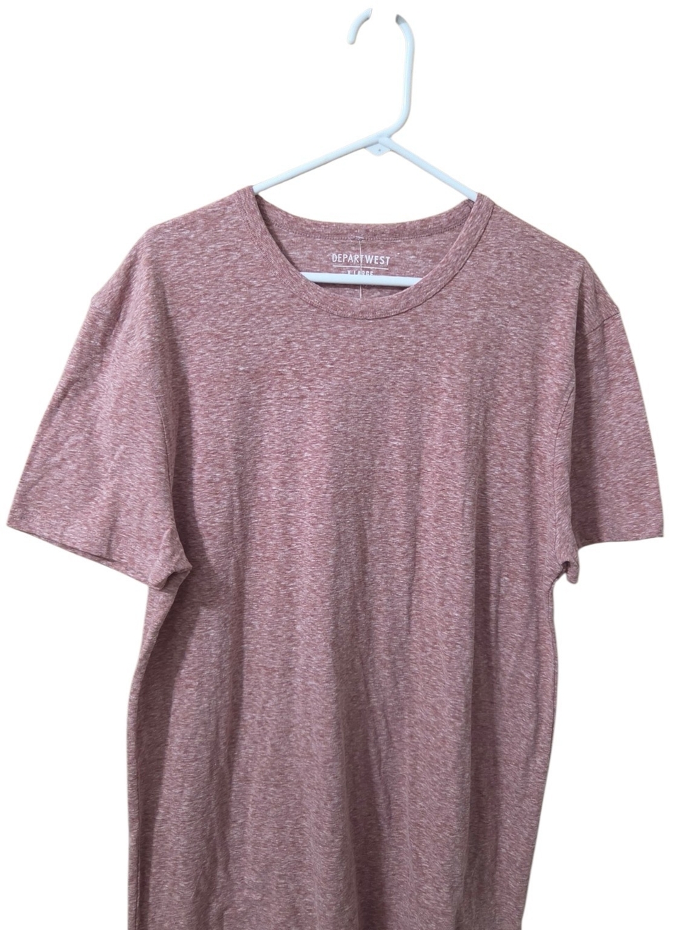 Departwest Men's Heather Mauve Crew Neck Short Sleeve Tee